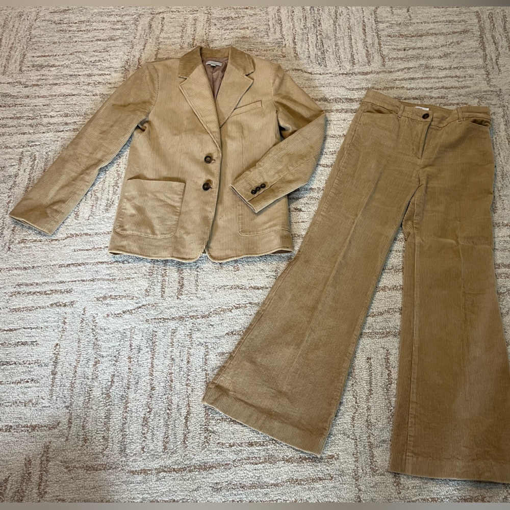 LOFT Camel Corduroy Blazer and Pant Suit